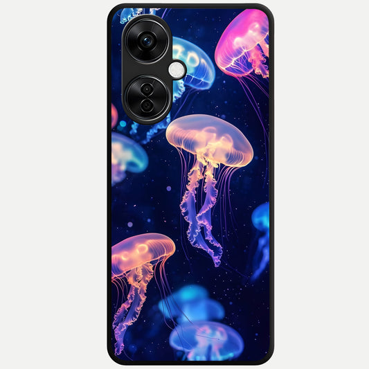  Jellyfish Pattern Glass Case For Oneplus Nord CE3 Lite back cover – full design glossy printed glass finish