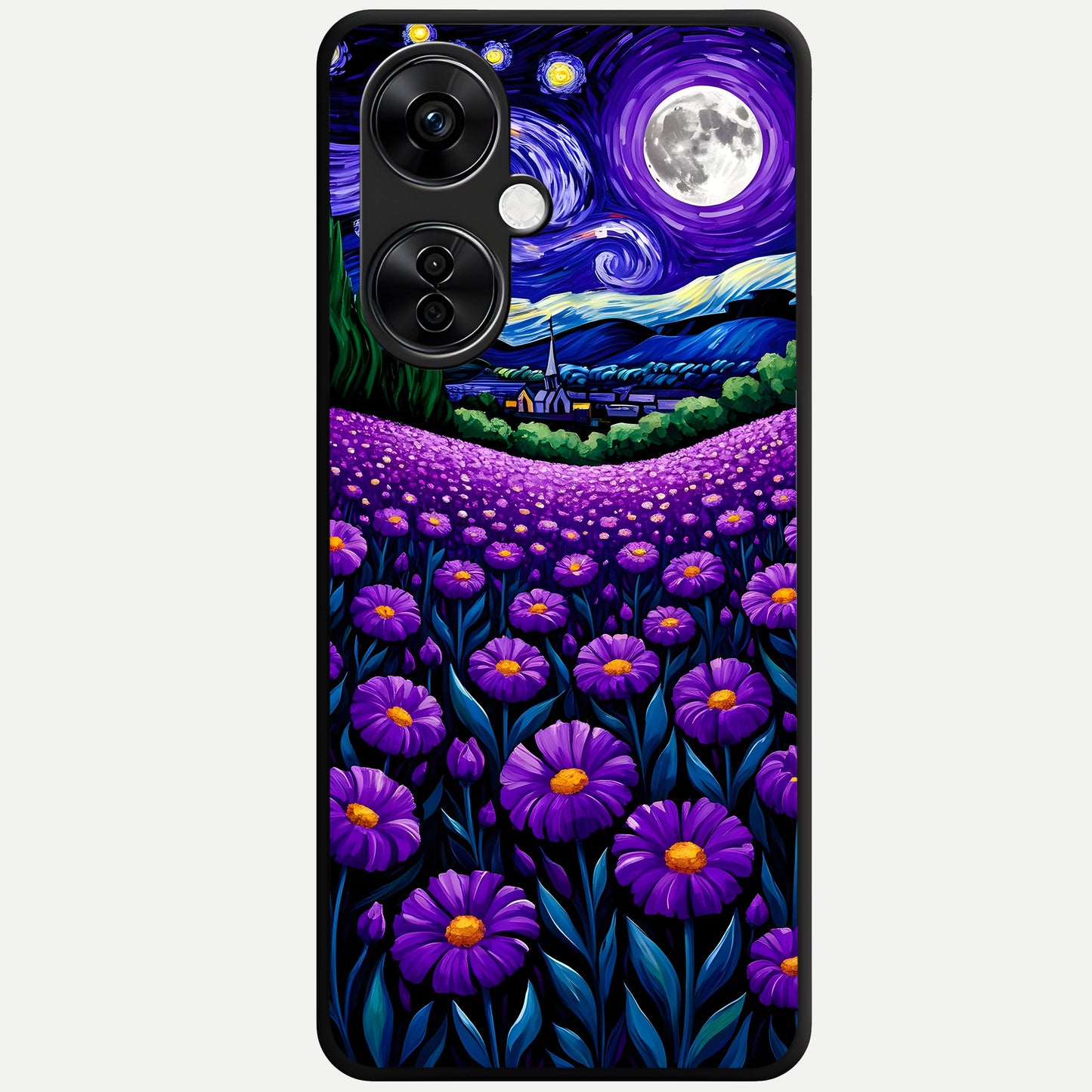  Lavender Moon Field Glass Case For Oneplus Nord CE3 Lite back cover – full design glossy printed glass finish