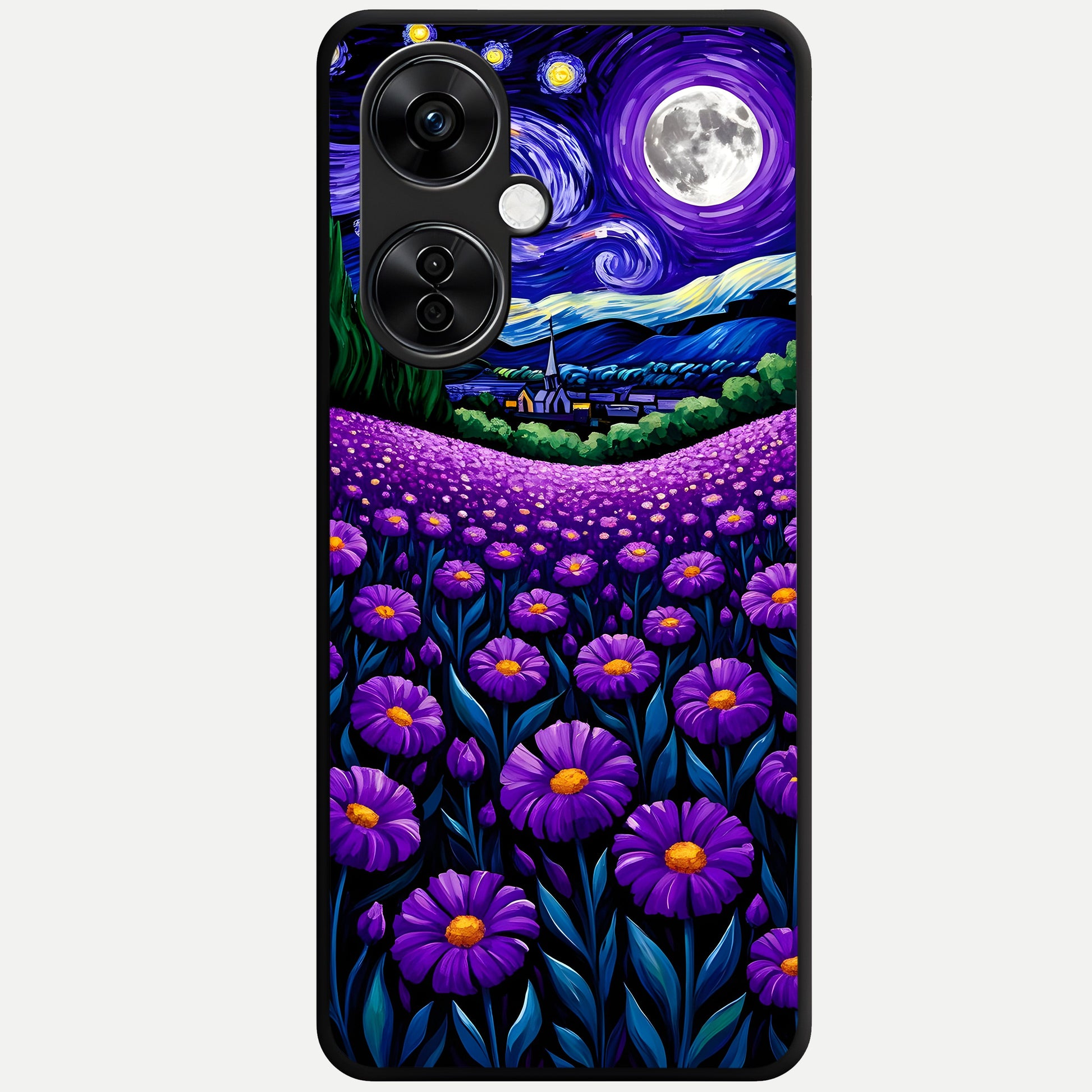  Lavender Moon Field Glass Case For Oneplus Nord CE3 Lite back cover – full design glossy printed glass finish
