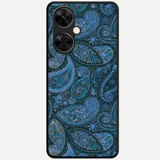 Midnight Paisley Glow Glass Case For Oneplus Nord CE3 Lite back cover – full design glossy printed glass finish