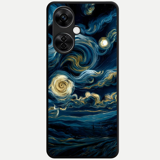  Midnight Sky Whirl Glass Case For Oneplus Nord CE3 Lite back cover – full design glossy printed glass finish