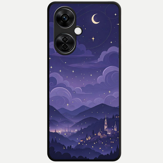  Minimal Night View Glass Case For Oneplus Nord CE3 Lite back cover – full design glossy printed glass finish