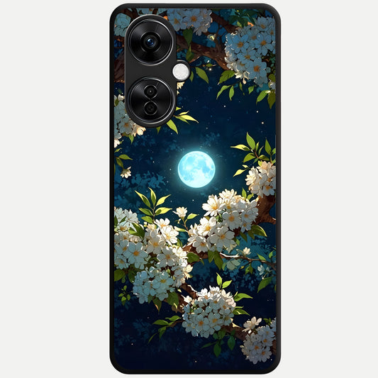  Moonlit Blossom Dream Glass Case For Oneplus Nord CE3 Lite back cover – full design glossy printed glass finish