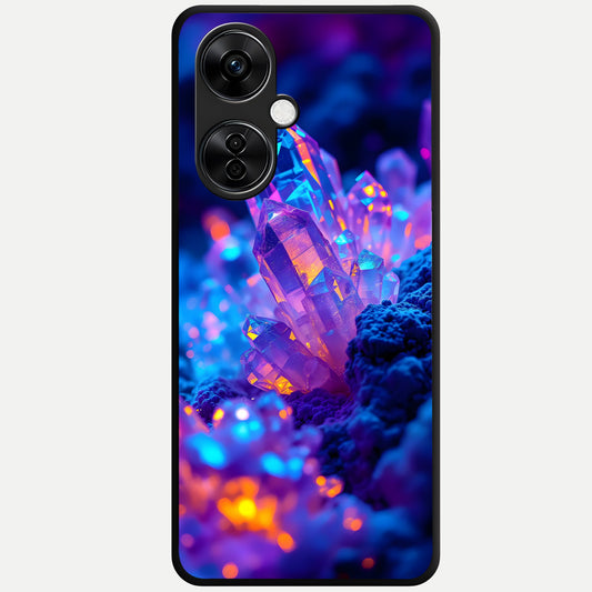  Neon Aura Shards Glass Case For Oneplus Nord CE3 Lite back cover – full design glossy printed glass finish