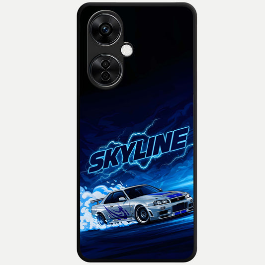  Neon Drift Beast Glass Case For Oneplus Nord CE3 Lite back cover – full design glossy printed glass finish