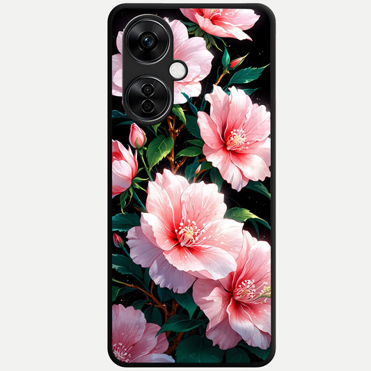  Peach Flower Glass Case For Oneplus Nord CE3 Lite back cover – full design glossy printed glass finish