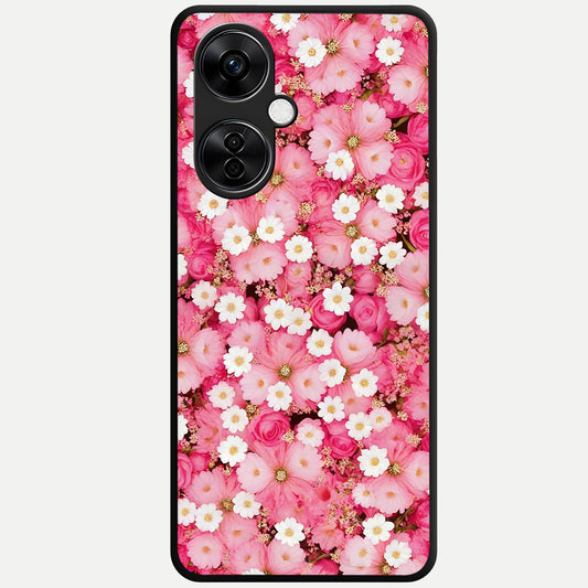  Pink Daisy Bliss Glass Case For Oneplus Nord CE3 Lite back cover – full design glossy printed glass finish