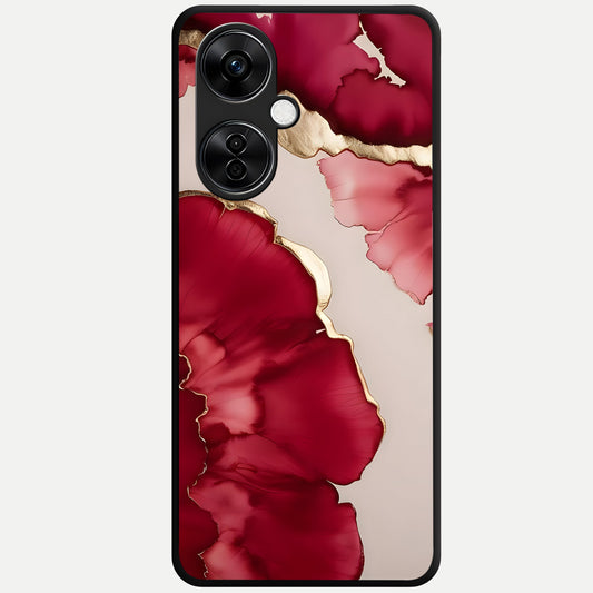  Pink And White Marble Glass Case For Oneplus Nord CE3 Lite back cover – full design glossy printed glass finish
