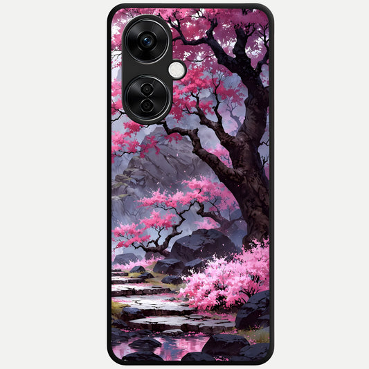  Pink Sunflower Glow Glass Case For Oneplus Nord CE3 Lite back cover – full design glossy printed glass finish
