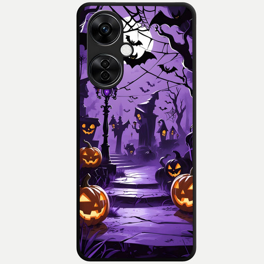  Pumpkin Patch Halloween Glass Case For Oneplus Nord CE3 Lite back cover – full design glossy printed glass finish