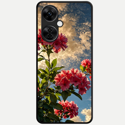  Red Bloom Skies Glass Case For Oneplus Nord CE3 Lite back cover – full design glossy printed glass finish