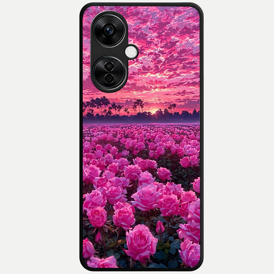  Rose Sunset Valley Glass Case For Oneplus Nord CE3 Lite back cover – full design glossy printed glass finish