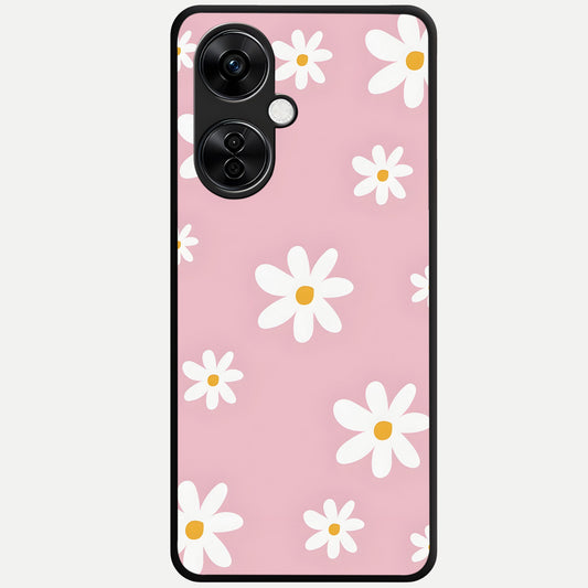 Soft Daisy Bliss Glass Case For Oneplus Nord CE3 Lite back cover – full design glossy printed glass finish