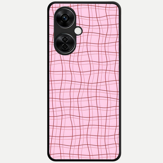  Soft Grid Bliss Glass Case For Oneplus Nord CE3 Lite back cover – full design glossy printed glass finish