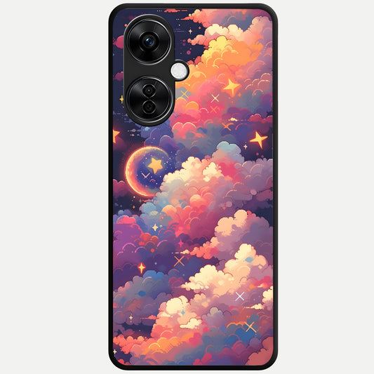  Starlit Dream Clouds Glass Case For Oneplus Nord CE3 Lite back cover – full design glossy printed glass finish