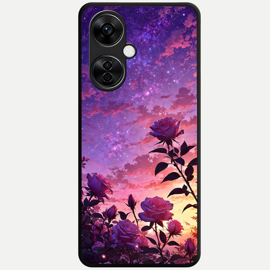  Starlit Rose Twilight Glass Case For Oneplus Nord CE3 Lite back cover – full design glossy printed glass finish