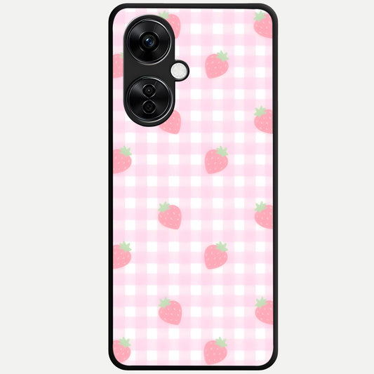  Strawberry Picnic Love Glass Case For Oneplus Nord CE3 Lite back cover – full design glossy printed glass finish