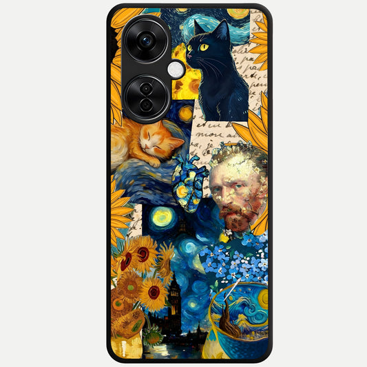  Sunflower Chic Mood Custom Name Glass Case For Oneplus Nord CE3 Lite back cover – full design glossy printed glass finish