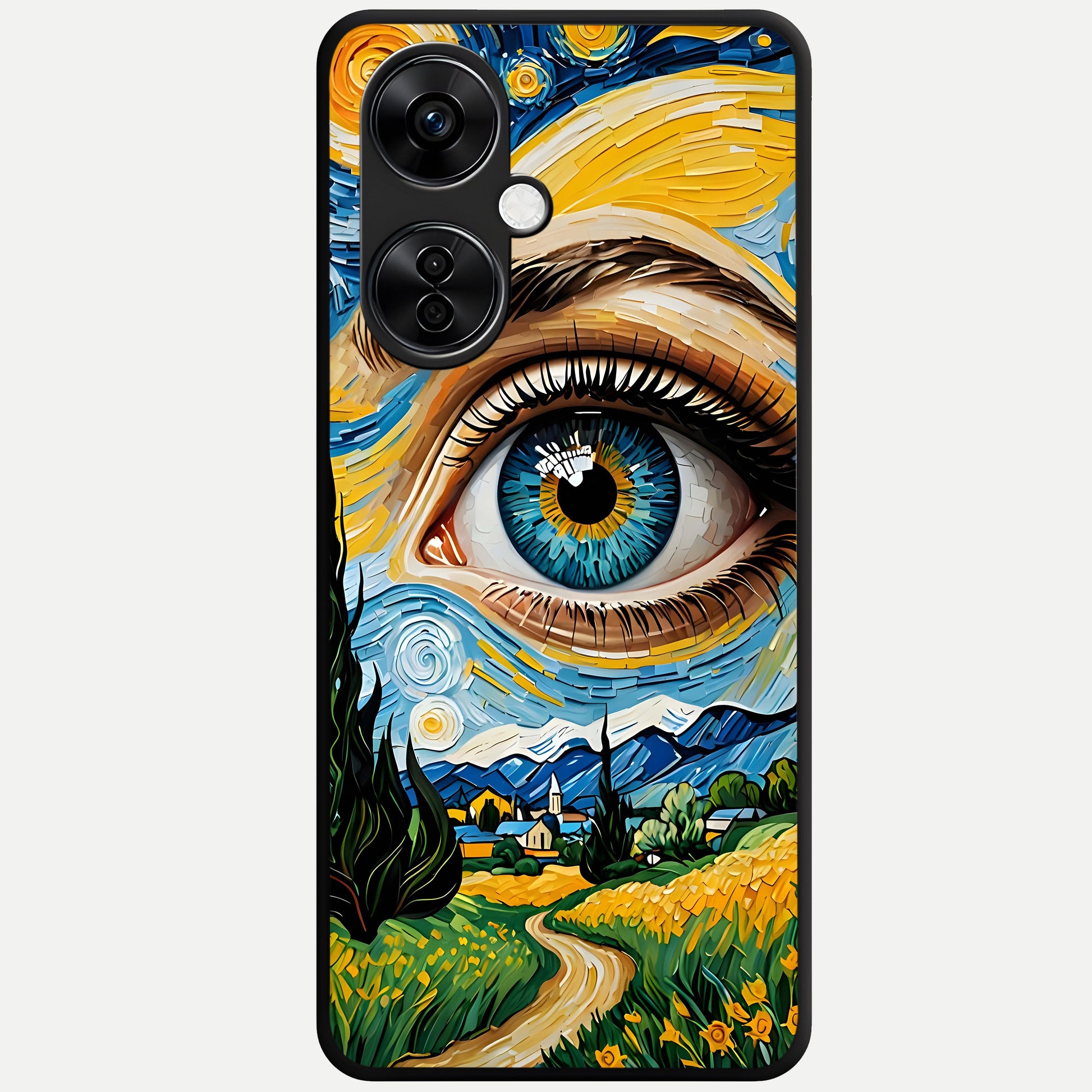  Van Gogh Eye Glass Case For Oneplus Nord CE3 Lite back cover – full design glossy printed glass finish