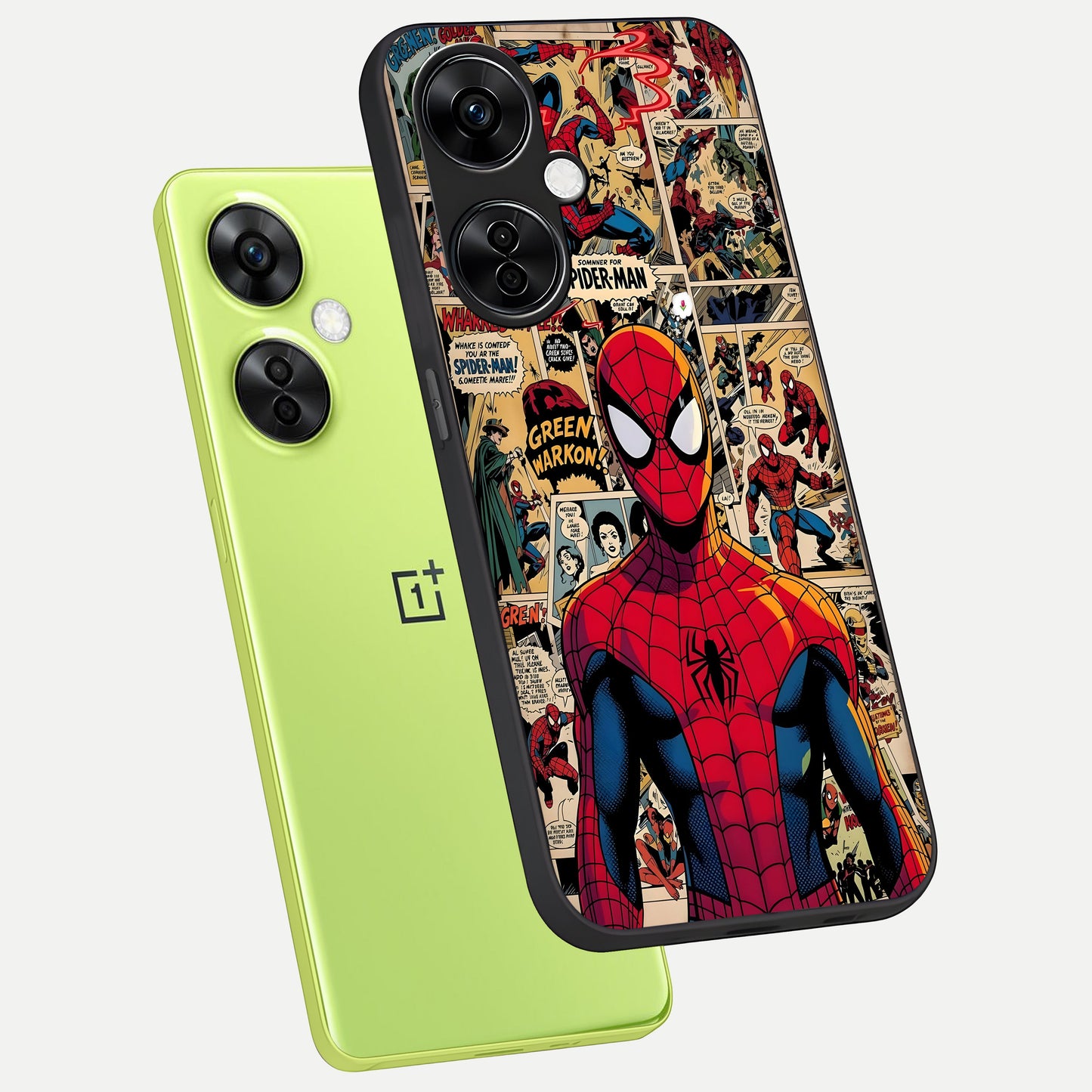  Aesthetic Spider phone case For Oneplus Nord CE3 Lite showing premium glass back cover with detailed artwork