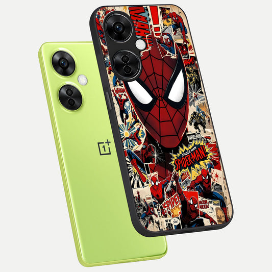  Aesthetic Wonder Spider phone case For Oneplus Nord CE3 Lite showing premium glass back cover with detailed artwork