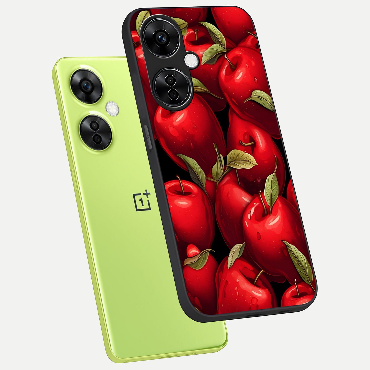  Apple Pattern phone case For Oneplus Nord CE3 Lite showing premium glass back cover with detailed artwork