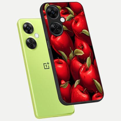  Apple Pattern phone case For Oneplus Nord CE3 Lite showing premium glass back cover with detailed artwork