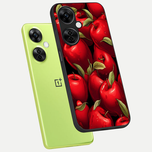  Apple Pattern phone case For Oneplus Nord CE3 Lite showing premium glass back cover with detailed artwork