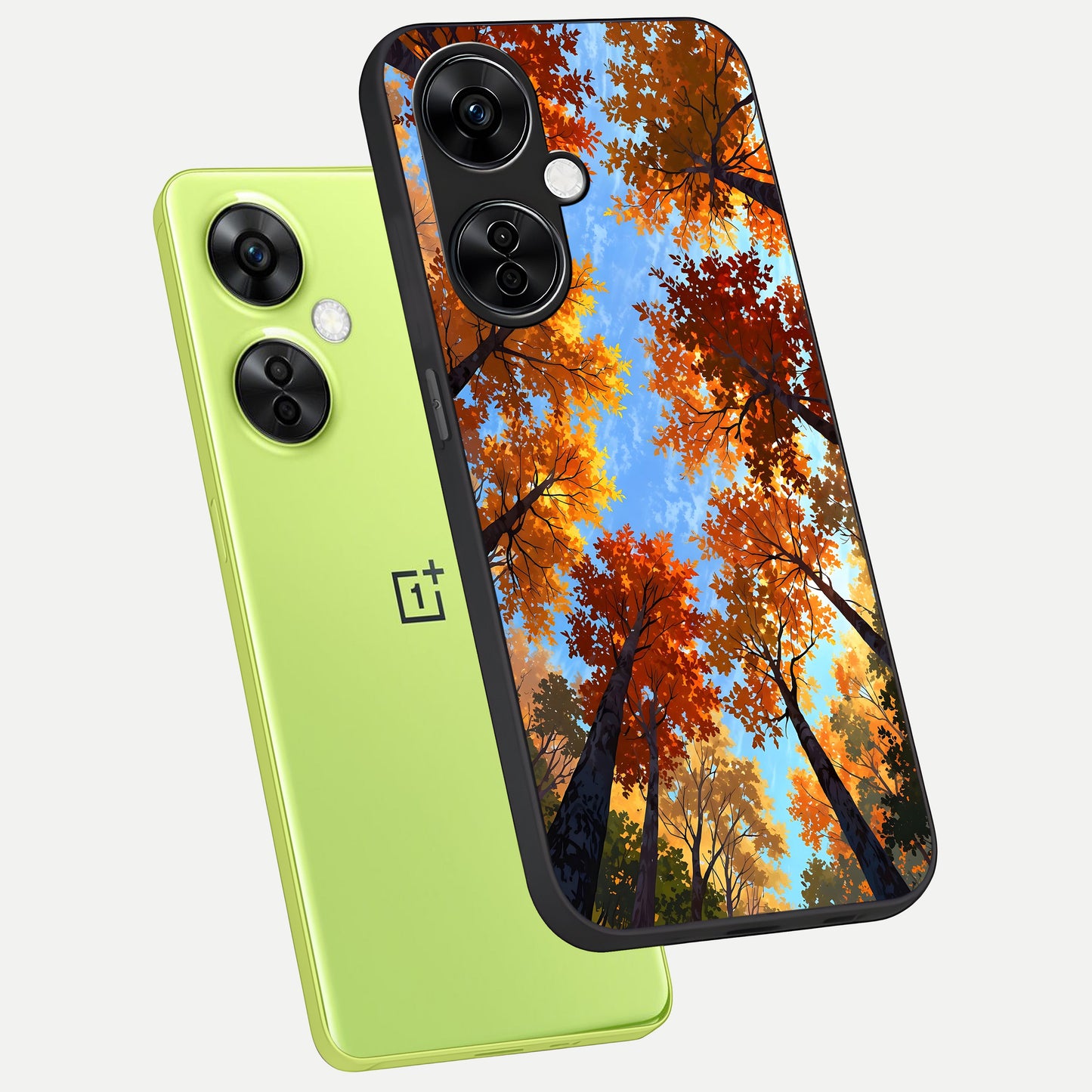  Autumn Sky Rise phone case For Oneplus Nord CE3 Lite showing premium glass back cover with detailed artwork
