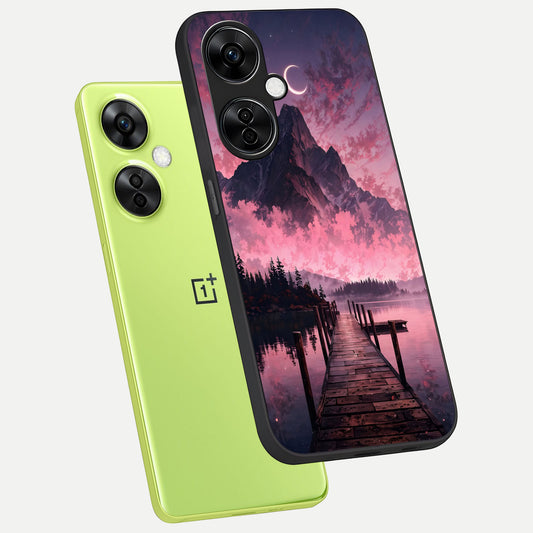  Beautiful Mountain View phone case For Oneplus Nord CE3 Lite showing premium glass back cover with detailed artwork