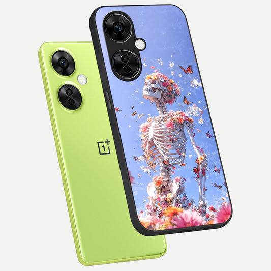  Bloom Beyond Bones phone case For Oneplus Nord CE3 Lite showing premium glass back cover with detailed artwork