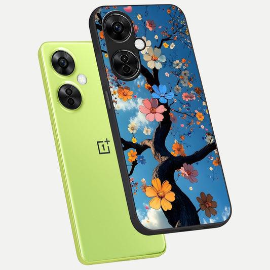  Blossom Dream Sky phone case For Oneplus Nord CE3 Lite showing premium glass back cover with detailed artwork