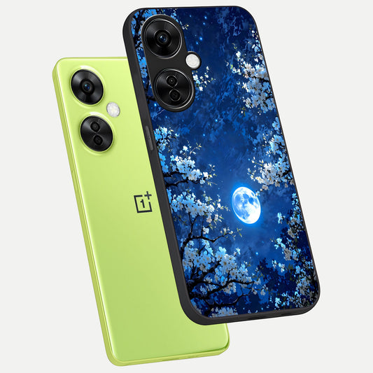  Blossom Moonlight Sky phone case For Oneplus Nord CE3 Lite showing premium glass back cover with detailed artwork