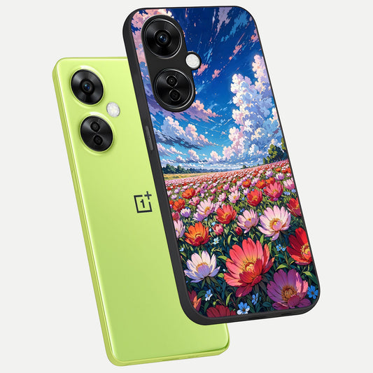  Blossom Sky Field phone case For Oneplus Nord CE3 Lite showing premium glass back cover with detailed artwork