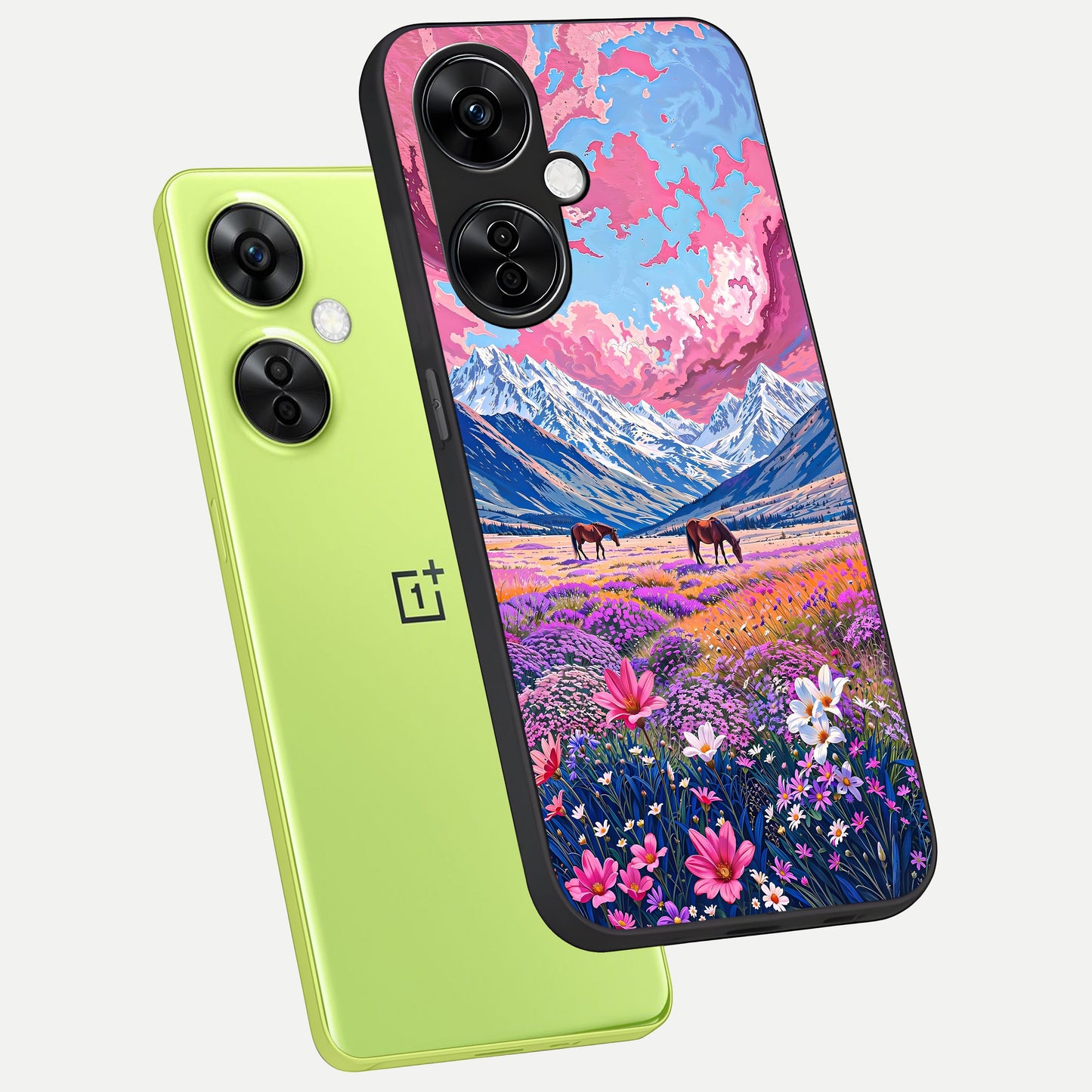  Blossom Valley Dream phone case For Oneplus Nord CE3 Lite showing premium glass back cover with detailed artwork