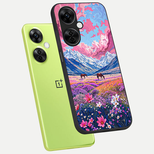  Blossom Valley Dream phone case For Oneplus Nord CE3 Lite showing premium glass back cover with detailed artwork