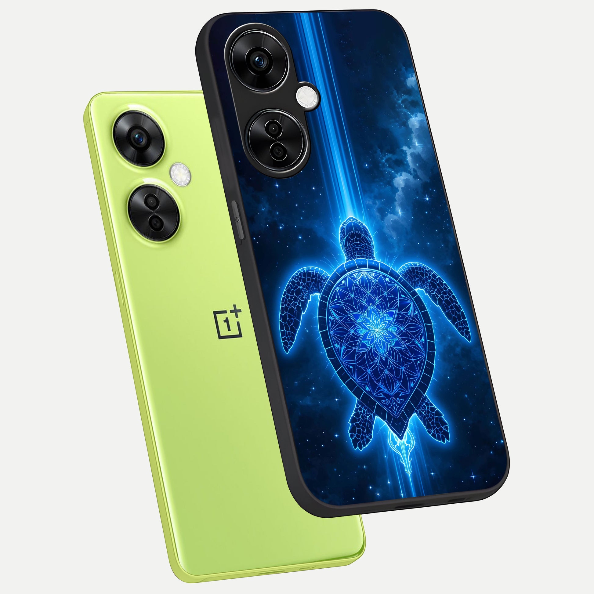  Blue Galaxy Turtle phone case For Oneplus Nord CE3 Lite showing premium glass back cover with detailed artwork