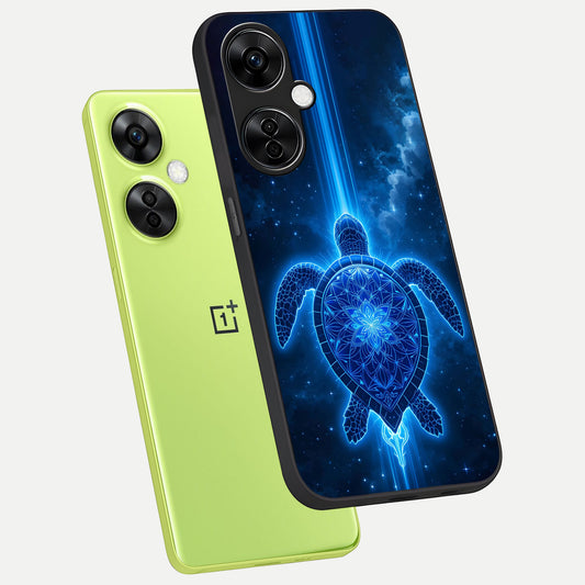  Blue Galaxy Turtle phone case For Oneplus Nord CE3 Lite showing premium glass back cover with detailed artwork
