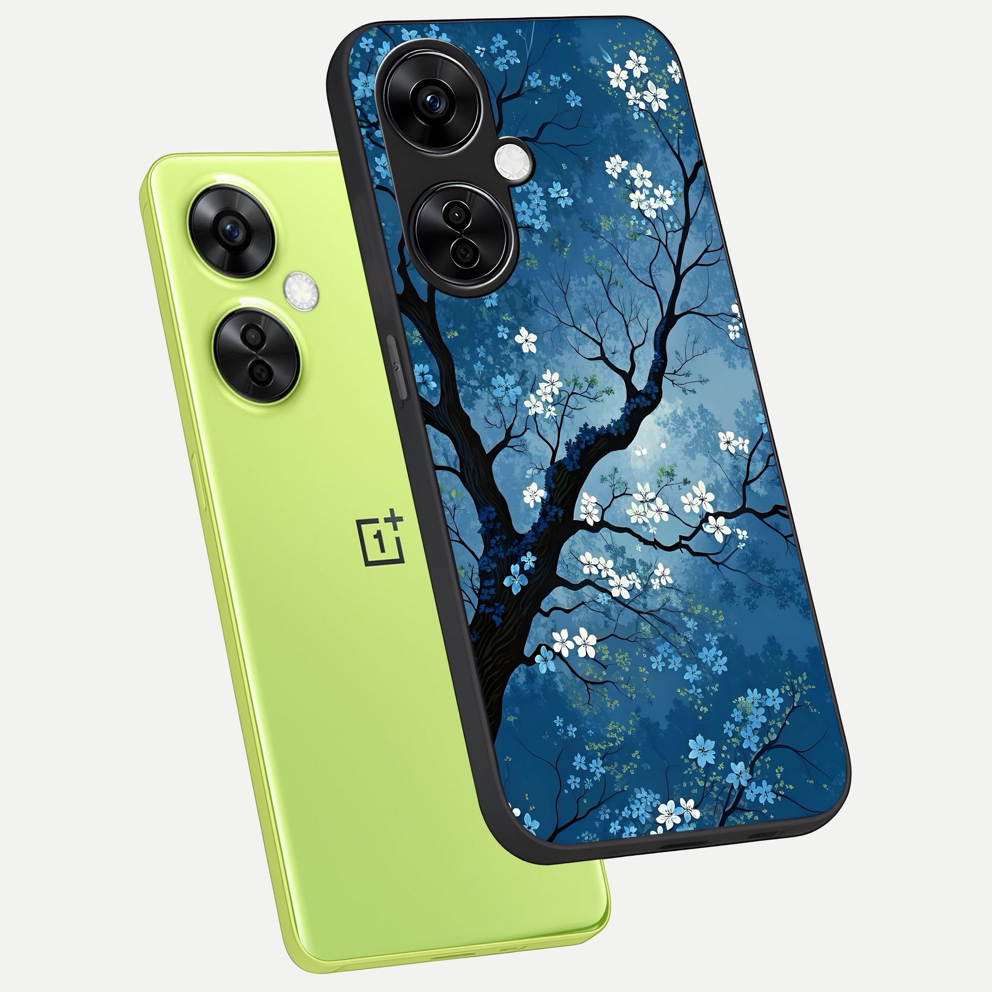  Blue Tree Serenity phone case For Oneplus Nord CE3 Lite showing premium glass back cover with detailed artwork