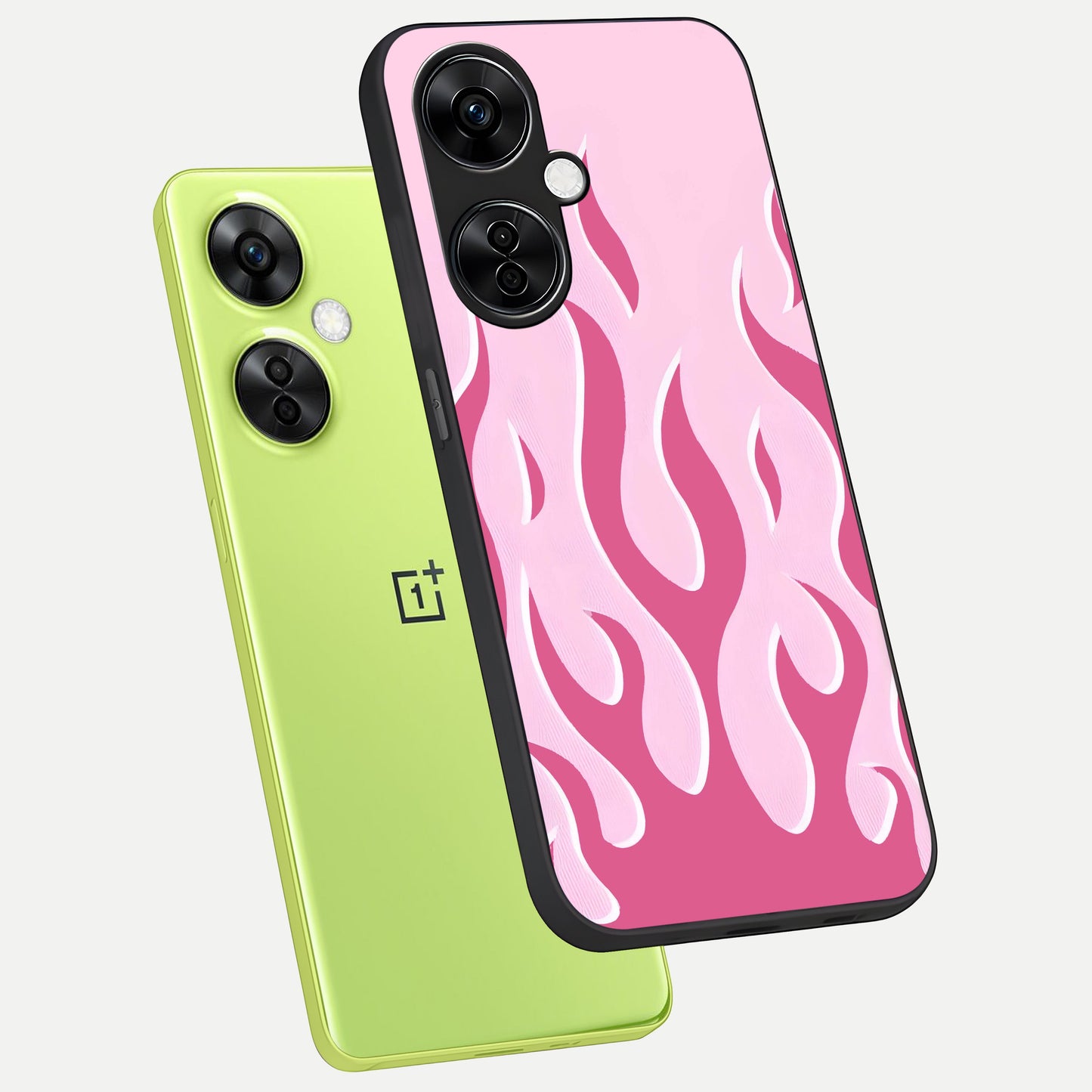  Blush Flame Energy phone case For Oneplus Nord CE3 Lite showing premium glass back cover with detailed artwork