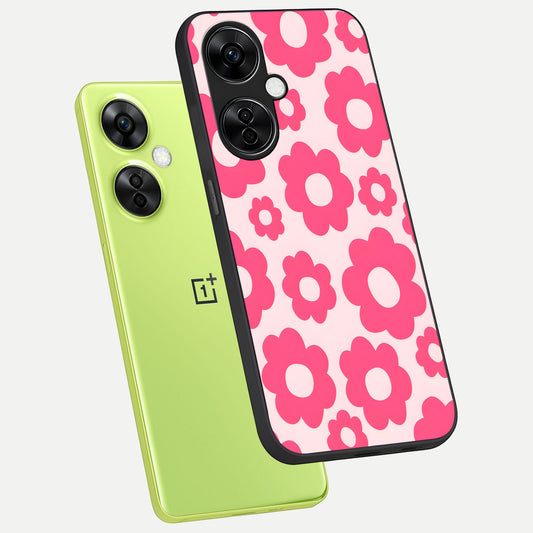  Blush Flower Pop phone case For Oneplus Nord CE3 Lite showing premium glass back cover with detailed artwork