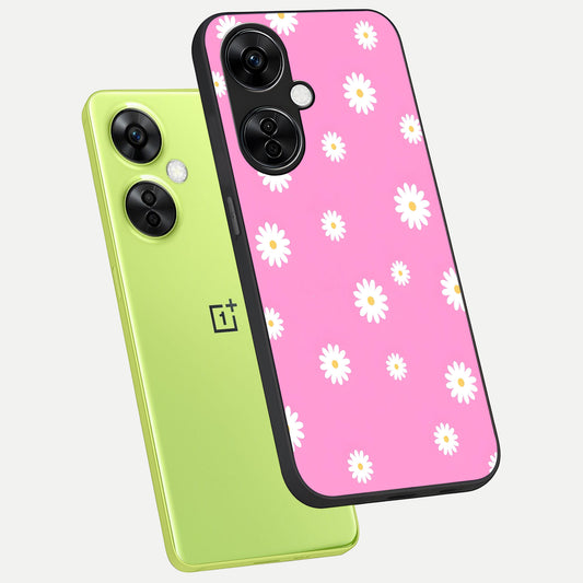  Bubblegum Daisy Pop phone case For Oneplus Nord CE3 Lite showing premium glass back cover with detailed artwork