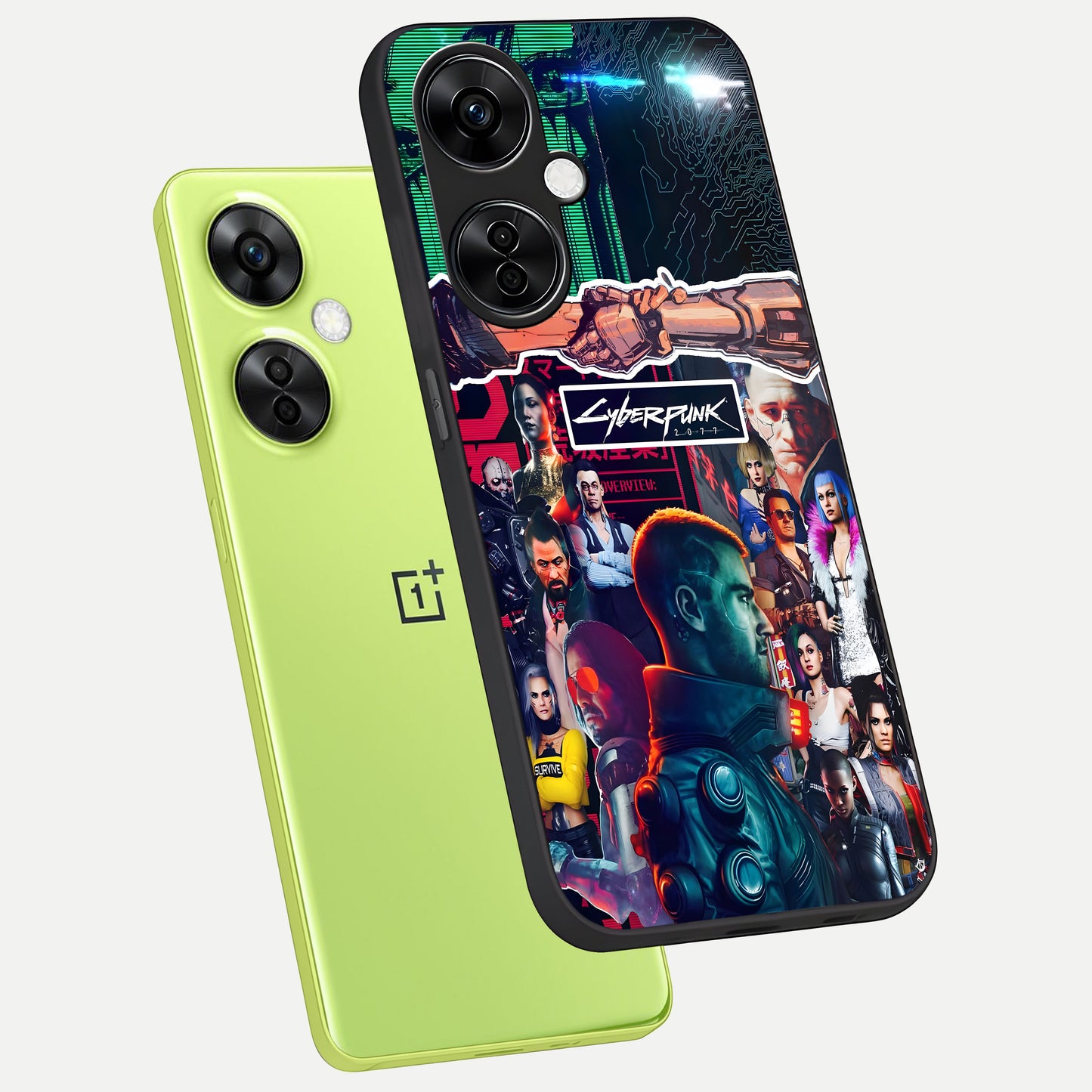  CYBERPUNK Legacy phone case For Oneplus Nord CE3 Lite showing premium glass back cover with detailed artwork