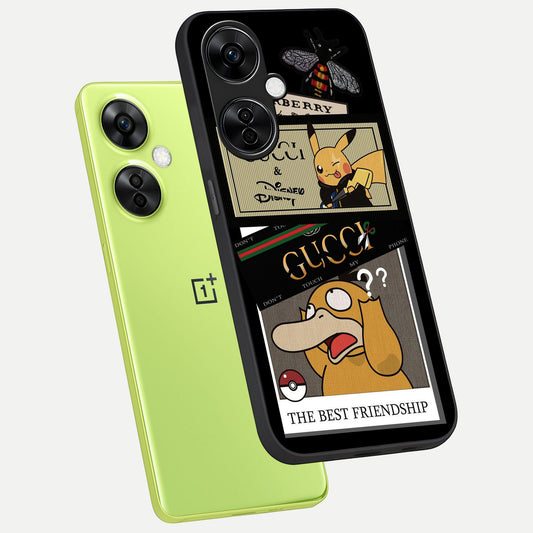  Cartoon Brand Play Mashup phone case For Oneplus Nord CE3 Lite showing premium glass back cover with detailed artwork