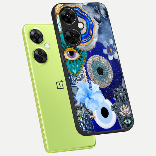  Celestial Blue Vision phone case For Oneplus Nord CE3 Lite showing premium glass back cover with detailed artwork