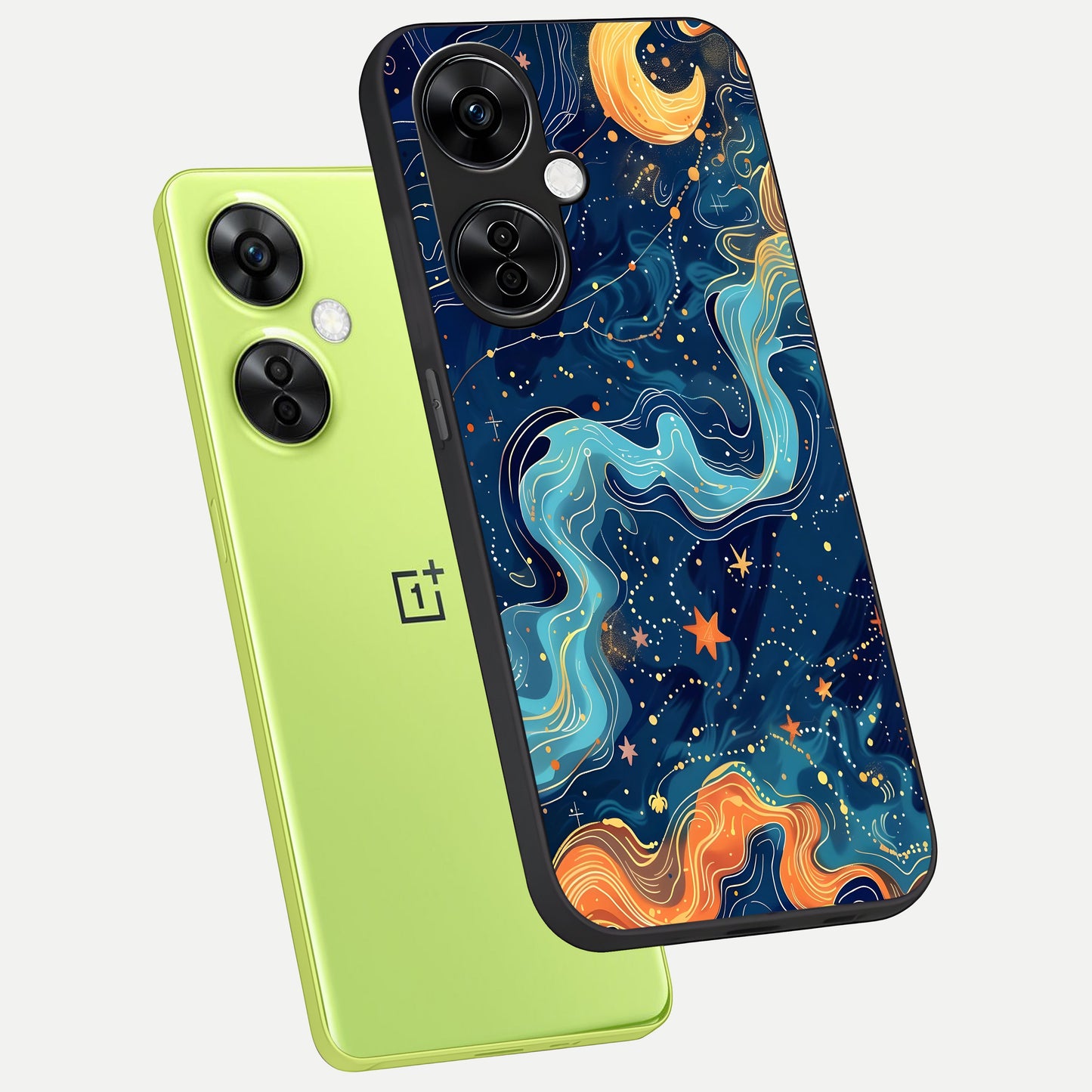 Celestial Dream Flow phone case For Oneplus Nord CE3 Lite showing premium glass back cover with detailed artwork