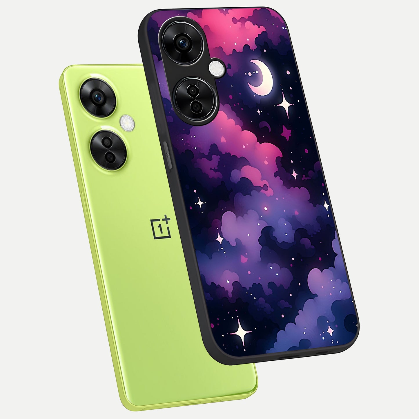  Celestial Moon Magic phone case For Oneplus Nord CE3 Lite showing premium glass back cover with detailed artwork
