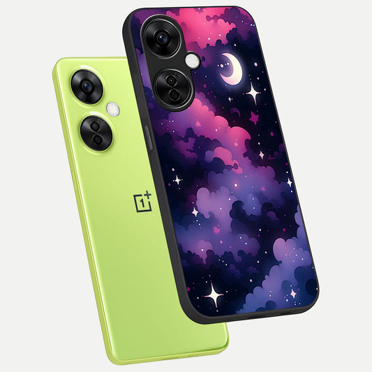  Celestial Moon Magic phone case For Oneplus Nord CE3 Lite showing premium glass back cover with detailed artwork