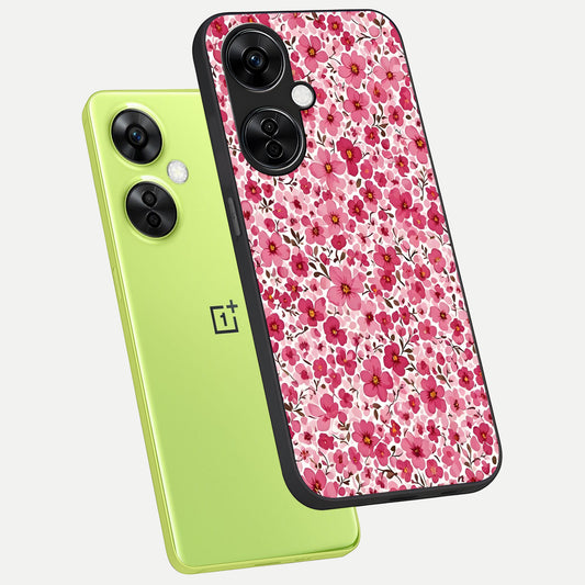  Cherry Blossom Charm phone case For Oneplus Nord CE3 Lite showing premium glass back cover with detailed artwork