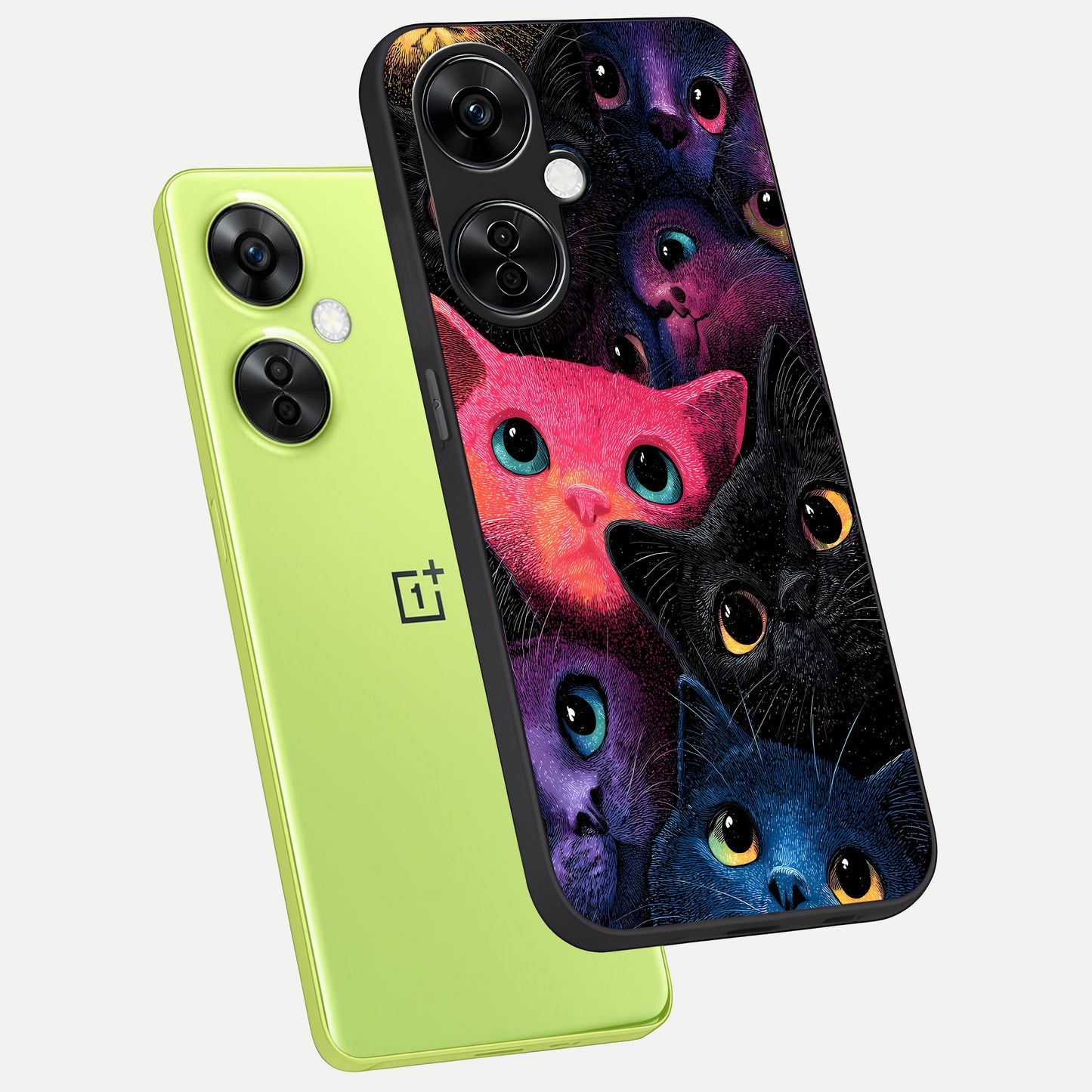  Cosmic Cats Dreams phone case For Oneplus Nord CE3 Lite showing premium glass back cover with detailed artwork